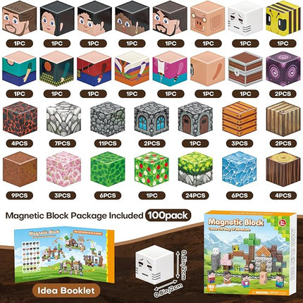 Magnetic Blocks, Magnetic Building Blocks Gryxpox, Magnet Tiles with Adventure World Blocks Toy, Magnetic Blocks For Kids Ages 4-8, STEM Sensory Toys for Ages 3+ Toddlers Kids Girl Boys Birthday Gifts