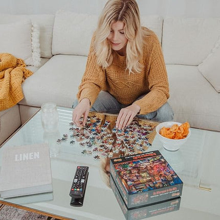 an Afternoon in The 80s Retro 1000-Piece Jigsaw Puzzle by Rachid Lotf | Brain Teaser Activity for Kids and Adults | 28 x 20 Inches