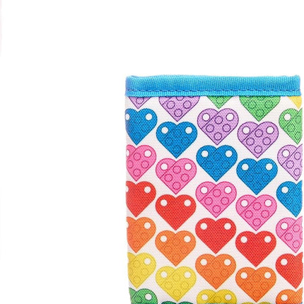 LEGO Trifold Wallet, Kids Unisex Wallet for Boys and Girls, with Clear ID Window, Card and Cash Pockets and Secure Hook and Loop Closure, Rainbow Hearts