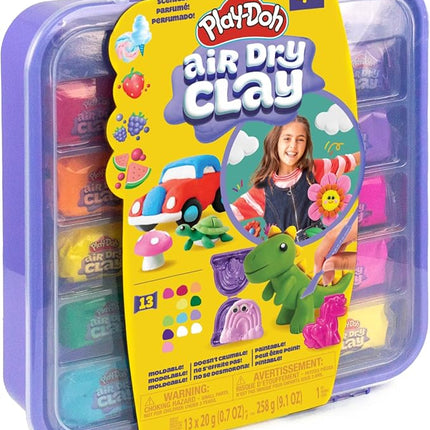 Play-Doh Air Dry Clay Case, Scented Variety Pack, 13 Air-Dry Clays, Fun Molds, Wiggly Eyes, and Sculpting Tool, Arts and Crafts Supplies, Modeling Clay, Fun Kids Activities, Pottery