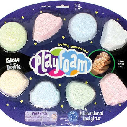 Educational Insights Playfoam Glow in the Dark 8-Pack, Fidget & Sensory Toy, Gift for Boys & Girls, Ages 3+