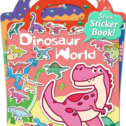 Benresive Reusable Sticker Books for Kids 2-4, Sticker Books for Toddlers 1-3 2-4, Toddler Travel Toys Activities Crafts Gifts - Dinosaurs, Space and Body