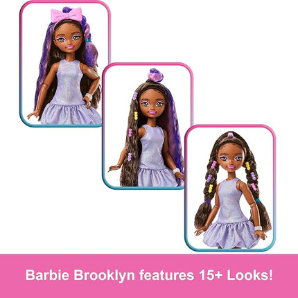 Barbie Dream GET Ready Brooklyn” Fashion Doll with Stylized Hair, Including Surprise Hair Accessories & 15+ Looks