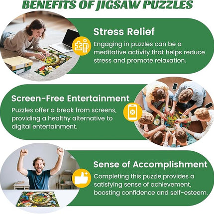 500 Pieces Puzzle for Adults,Fantasy Forest Clock Puzzle,Recycled Cardboard Flowering Time Puzzles 500 Pieces,Challenging Game Home Decor Birthday Party Gift Toy for Adults Kids Seniors 20.5 * 15 in