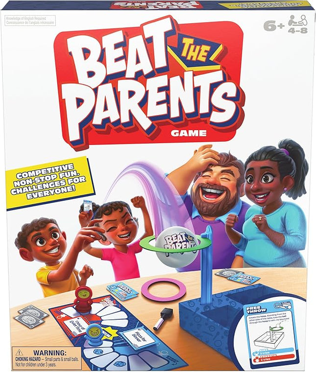 Spin Master Games, Beat The Parents, 2025 Edition with New Challenges & Cards, Friendly Competition Family Game, Family Game Night, 4-8 Players, for Ages 6 & Up