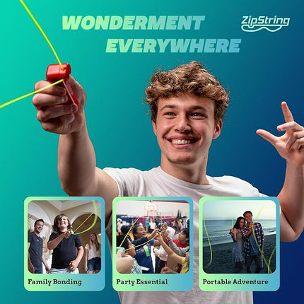 ZipString Original - As Seen on Shark Tank - Classic Rope Launcher Toy, Perfect for Kids & Adults - Fly a String Loop in The Air for Endless Tricks & Fun, Wonderment Awaits, Bold Blue