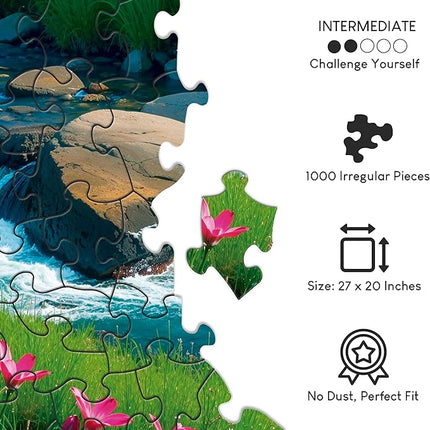 No Image Puzzle 1000 Irregular Pieces Extreme Difficult Jigsaw Challenge Adults Hardest Puzzle No Guide Ultimate Brain Teaser Intermediate Level Landscape Mystery Unique Gift