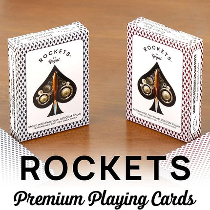 Regal Games [144 Decks] Rockets Bulk Playing Cards Set for Adults & Professionals - 310 GSM Linen Finish - Poker Cards for Blackjack, Euchre, Canasta - Casino Grade, Travel & Game Night Cards
