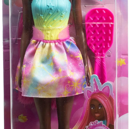 Barbie Unicorn Doll with 7-Inch-Long Magenta Fantasy Hair & Colorful Accessories for Styling Play, Themed Headband & Tail