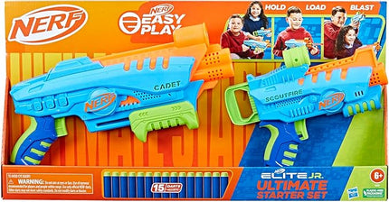 Nerf Elite Junior Ultimate Starter Set, 2 Blasters, 15 Nerf Elite Darts