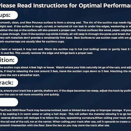 FlexTrack 5000 Flexible Race Car Track for Kids Toy with Suction Cups Compatible with Hot Wheels and Diecast 1/64th Cars and More 15 Feet Long Rolls Up Portable Racetrack (Rocket Red)