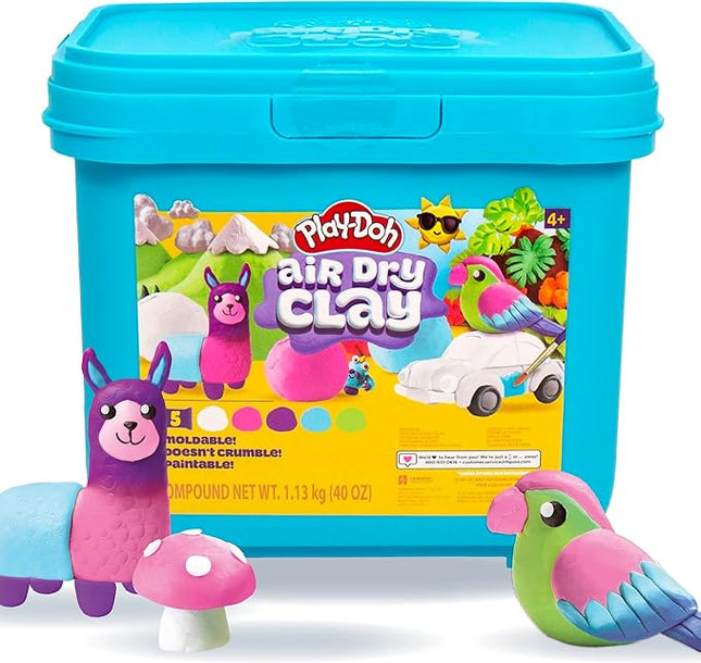Play-Doh Brand Multicolor Air Dry Clay Bucket, 40 oz, 5 Colors, Paintable Clay Lightweight & Crumble-Free Sculpting Clay, Arts and Crafts Supplies, Kids Craft Material