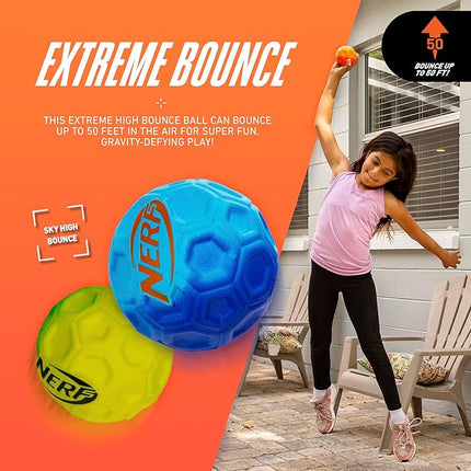 Nerf Extreme High Bounce Ball - Kids Bouncy Ball for Games + Sports - Indoor + Outdoor Fun - Durable + Lightweight Kids Toy - Assorted Colors