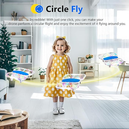 Drone for Kids, RC Drone Indoor Small Helicopter, Multi-flash Colors, Propeller Full Protect, Altitude Hold, 3D Flip, Circle Fly, Self-Rotation, Mini Quadcopter Toy with 2 Batteries