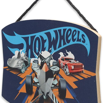 Hot Wheels Racers Hanging Wood Wall Decor - Fun Hot Wheels Sign for Kids' Bedroom or Play Room