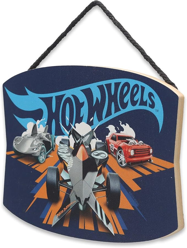 Hot Wheels Racers Hanging Wood Wall Decor - Fun Hot Wheels Sign for Kids' Bedroom or Play Room