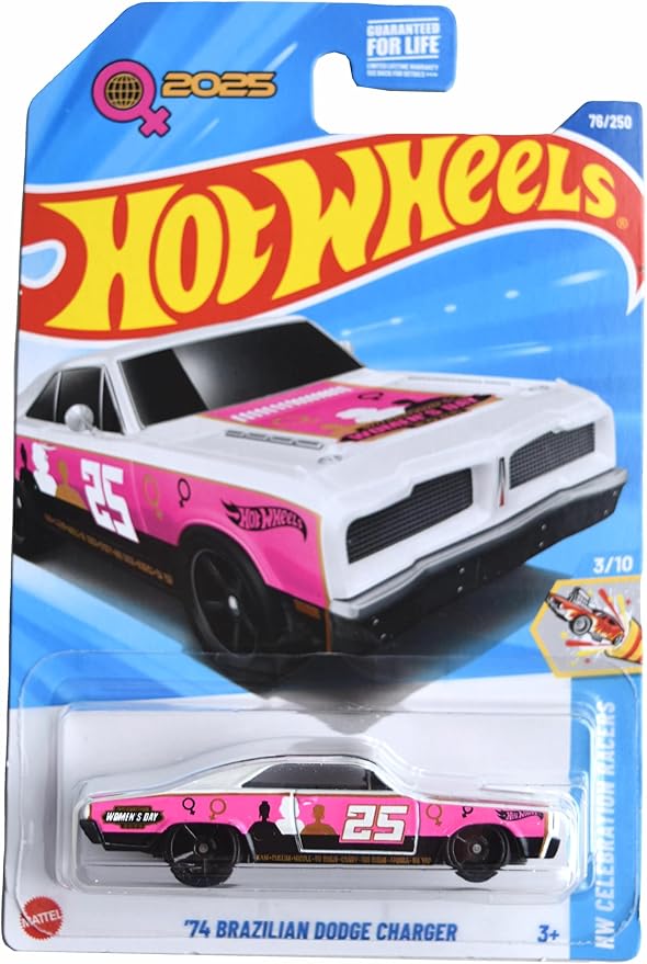 Hot Wheels '74 Brazilian Dodge Charger, HW Celebration Racers 3/10 [Pink/White] 76/250