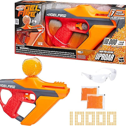 Nerf Pro Gelfire Uproar Full Auto Blaster, 150 FPS, 10,000 Gelfire Rounds, 400 Round Hopper, Eyewear, Ages 14+