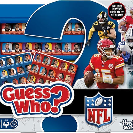 Guess Who? NFL Edition Board Game | Officially Licensed NFL Game for Kids and Families | Ages 6+ | 2 Players | 15 Mins. | Football Games