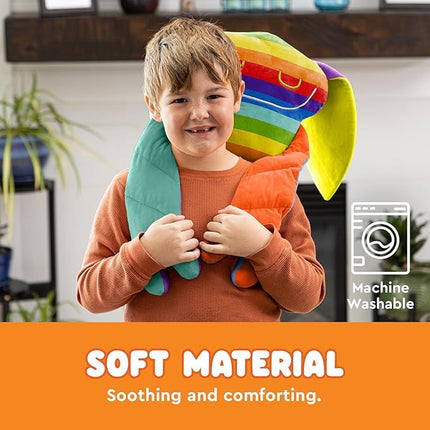 Bumpas Weighted Plush Toy – Machine Washable Calming Stuffed Animal for Kids – Arms and Body are Weighted to Give a Realistic Hug – Soft Companion for Playtime, Naptime & Travel (Fuss)