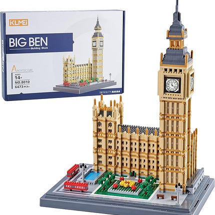 Real Architecture London Elizabeth Tower Big Ben Micro Building Blocks Set for Adults 6473 PCS - World Famous Architectural Model Gifts for Teens Kids Age of 14+