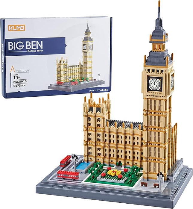 Real Architecture London Elizabeth Tower Big Ben Micro Building Blocks Set for Adults 6473 PCS - World Famous Architectural Model Gifts for Teens Kids Age of 14+