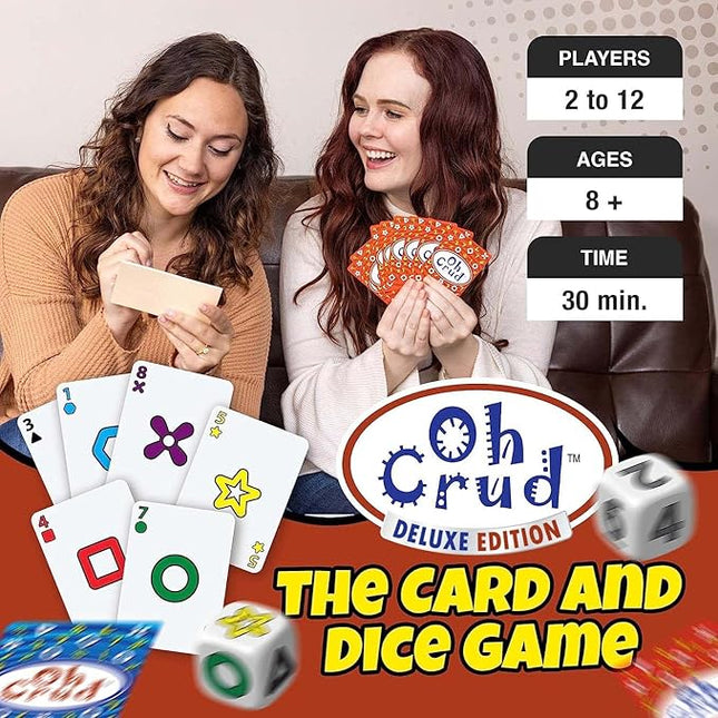 Oh Crud Deluxe Edition: Red & Blue Decks for 2 to 12 Players: A Trick-Taking Card and Dice Game (Mostly). Family Game for Adults, Teens, Kids, Easy-to-Learn, Casual Strategy Game by Ghetti Games