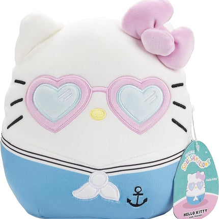 Squishmallows Original 8-Inch Hello Kitty Sailor - Official Jazwares Sanrio Plush - Collectible Soft Squishy Summer Stuffed Animal Toy - Add to Your Squad - Gift for Kids, Girls & Boys