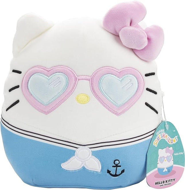 Squishmallows Original 8-Inch Hello Kitty Sailor - Official Jazwares Sanrio Plush - Collectible Soft Squishy Summer Stuffed Animal Toy - Add to Your Squad - Gift for Kids, Girls & Boys