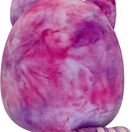 Squishmallows Original 14in Caeli The Pink Tie-Dyed Cat Holding Birthday Cupcake – Official Jazwares Plush (Large)