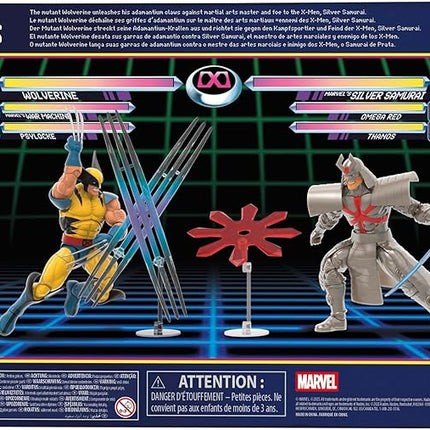 Marvel Legends Series Gamerverse Wolverine vs Marvel's Silver Samurai, Retro Video Game -Inspired Collectible 6-Inch Action Figures