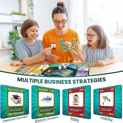 Paycheck to Billionaire: Master Financial Freedom - Smart Investing & Cost Management Board Game - Ideal for Game Night, Educational Play - Perfect for Boys and Girls Ages 8+, Adults and Family