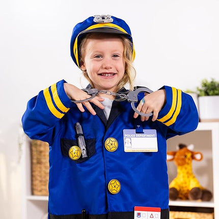 Melissa & Doug Police Officer Costume Dress-Up Set for Kids (8-Piece) – Pretend Play Uniform with Badge, Hat, Handcuffs & Accessories – Role Play Outfit for Toddlers & Children Ages 3+
