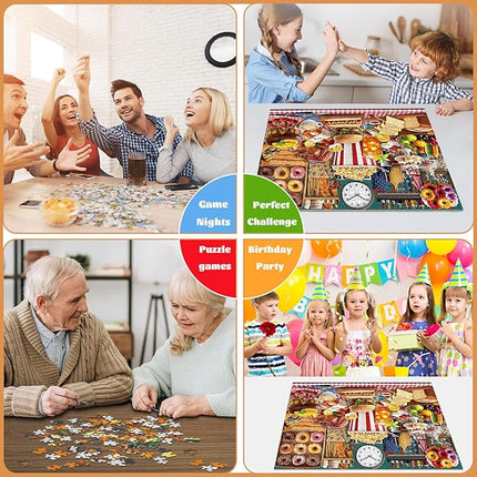 Food Feast Jigsaw Puzzles, Puzzles for Adults 1000 Pieces, Lumière's Banquet Impossible Challenging Puzzles Game, Home Decoration Puzzle, Interlock Perfectly No Dust