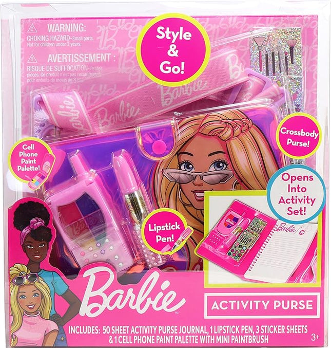 Barbie Activity Purse, 8-Piece Draw and Paint Creativity Set, Kids Toys for Ages 3 Up