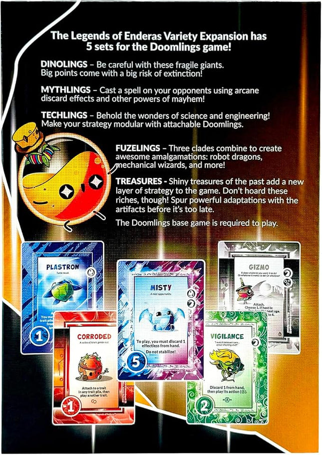 Doomlings Card Game: Legends of Enderas Variety Expansion – 120 New Cards, 5-in-1 Bundle (Mythlings, Techlings, Dinolings, Fuzelings & Treasures) | Ages 8+, 2–6 Players