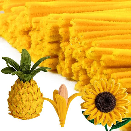 Caydo 200 Pieces Blonde Pipe Cleaners,Thick Fluffy Chenille Stems, Pipe Cleaner Crafts for Arts & Crafts, Perfect for Making Animals, Flowers, and Valentine's Day Decorations