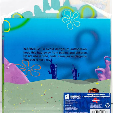 Spongebob Puffy Sticker Playset, Includes Over 30 Reusable Stickers & Play Scenes, Reusable Travel Activity Book for Kids, Toddler Activity Book, Toddler Travel Toy Ages 3+