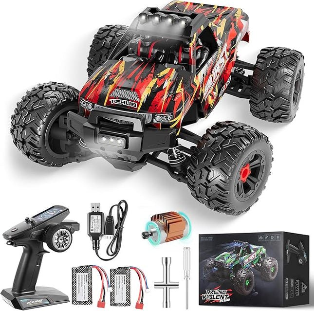 Rc Cars 1:14 All Terrain RC Car for Adults & Boys 4WD Off-Road Remote Control Truck 40+ KM/H High Speed 4X4 Waterproof Remote Control Car with 2 Rechargeable 1500 mAh Batteries 8-12(Red)