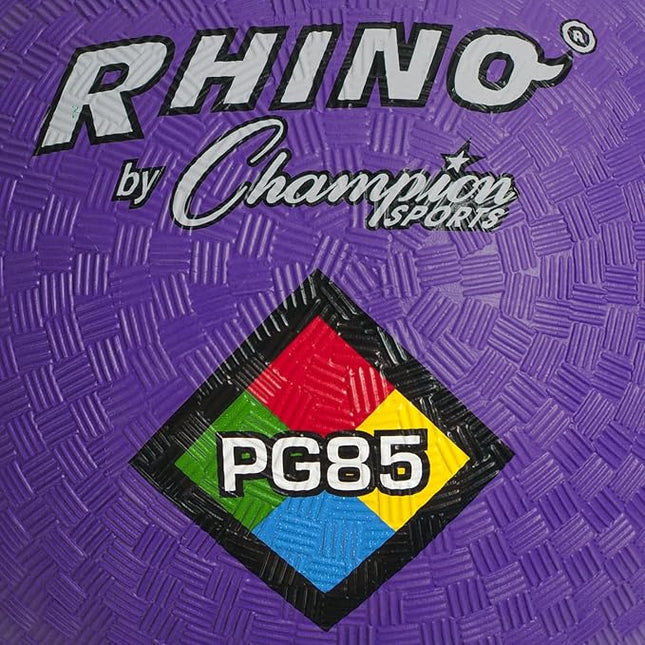 Champion Sports Rhino Playground Balls 8.5"D - Two Ply, Nylon Wound, PURPLE