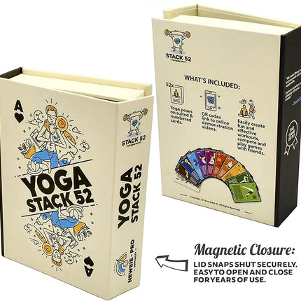 Stack 52 Yoga Exercise Cards: Designed by Certified Yoga Instructor. Video Instructions Included. Beginner to Advanced Poses and Asana Workout Games. Improve Fitness and Flexibility. (Base Deck)