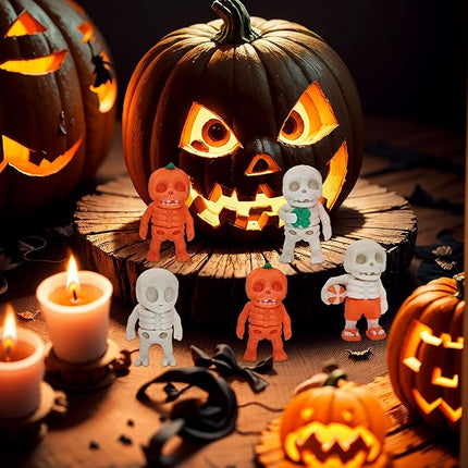 27 PCS Halloween 3D Printed Skeleton Man Animal Fidget Toy, Spooky Party Favors, Classroom Prizes, Sensory Toys for Kids, Halloween Decorations