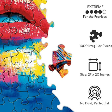 No Image Puzzle 1000 Irregular Pieces Extreme Difficult Jigsaw Challenge Adults Hardest Puzzle No Guide Ultimate Brain Teaser Extreme Level Chromatic Women Mystery Unique Gift