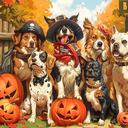 100 Piece Puzzles for Kids, Halloween Dog 100 Piece Puzzles for Adults, Halloween Puppies 100 Pieces Puzzle, Puzzle for Kids Ages 4-8 Jigsaw Puzzle for Seniors Kid Ages 6-10 Brain Teaser