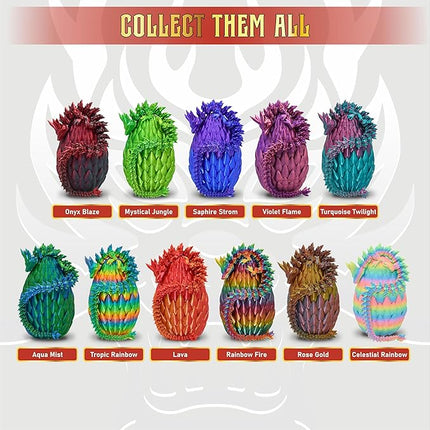 3D Printed Dragon Egg Fidget Toy for ADHD, Autism, Anxiety & Stress Relief (Red)