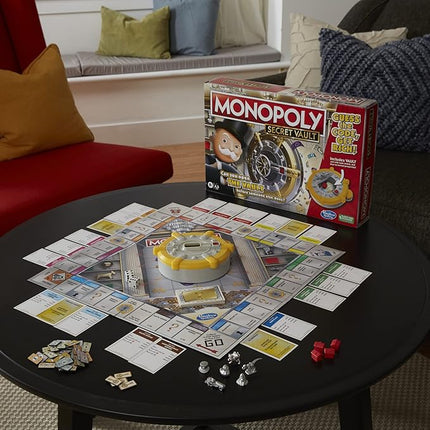 Monopoly Secret Vault Board Game for Kids Ages 8 and Up, Family Board Game for 2-6 Players, Includes Vault