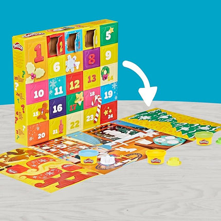 Play-Doh Holiday Advent Calendar for Kids 3 and Up, 24 Day Countdown, Multiple Surprise Gifts Behind Each Door, Arts & Crafts