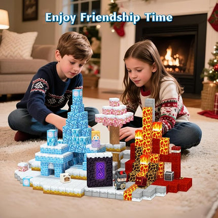 Magnetic Blocks, Magnetic Tiles Building Blocks, Magnet Cubes Kids Toys, Classroom Sensory Toys for 3-5 4-6 5-7 6-8 Year Old Boys Girls,Outdoor Travel Christmas Birthday Gifts for Children