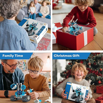 5 in 1 STEM RC Robot Building Kit, 398PCS APP & Remote Control Blocks DIY Engineering Robotics, Erector Science Set for Kids Age 6 7 8 9 10 11 12+, Educational Learn Toys Gift for Boys & Girls