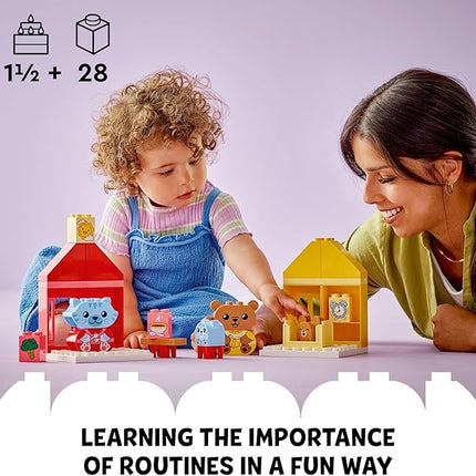 LEGO DUPLO My First Daily Routines: Eating & Bedtime Toy for Social and Emotional Roleplay, Animal Toys, Gift for Preschool Kids Ages 18 Months and Up, Helps Toddlers Explore Feelings, 10414